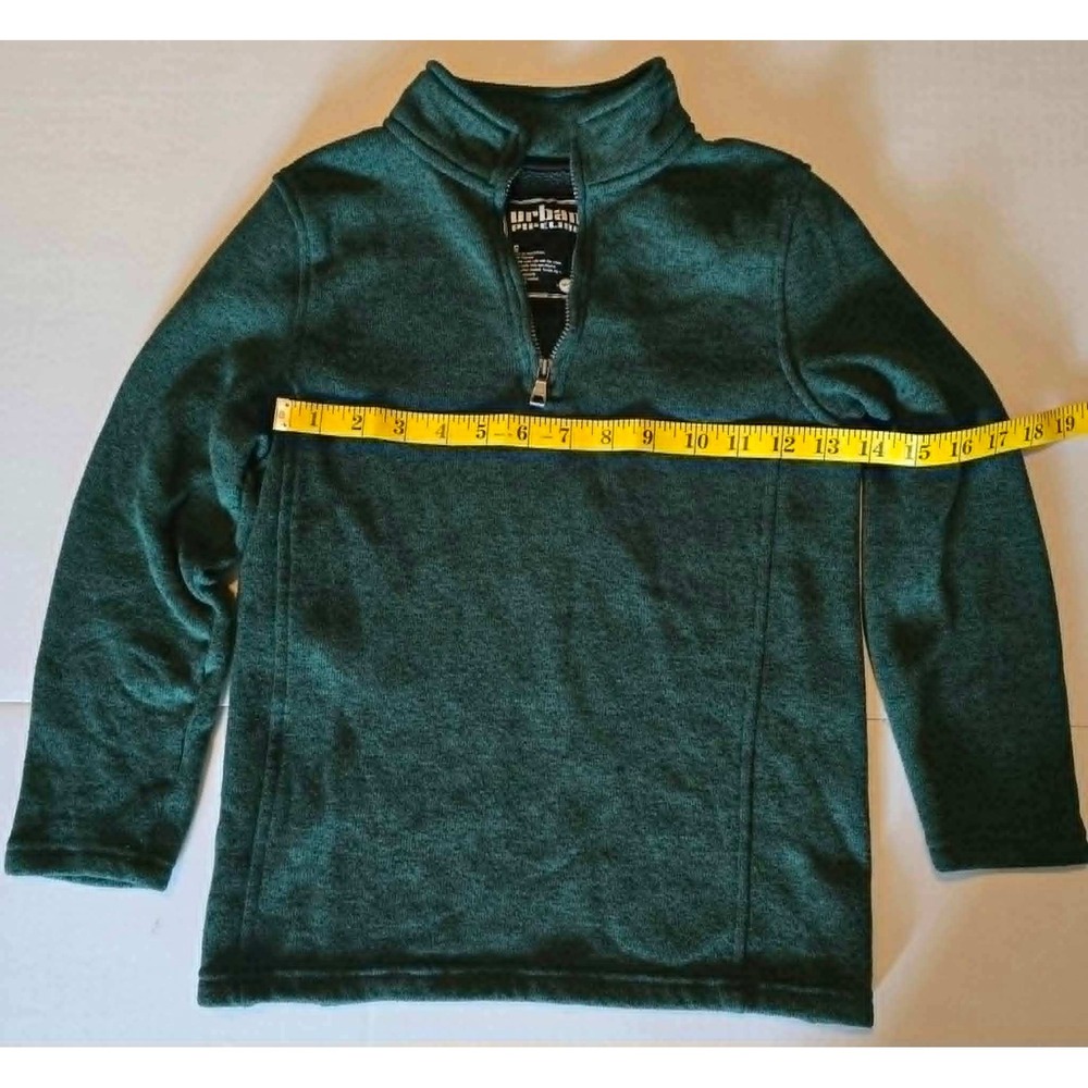 Urban Pipeline Boys Quarter Zip Pullover Sweater Dark Green Heather Size S 8-10